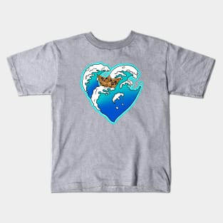 Paper boat in the ocean Kids T-Shirt